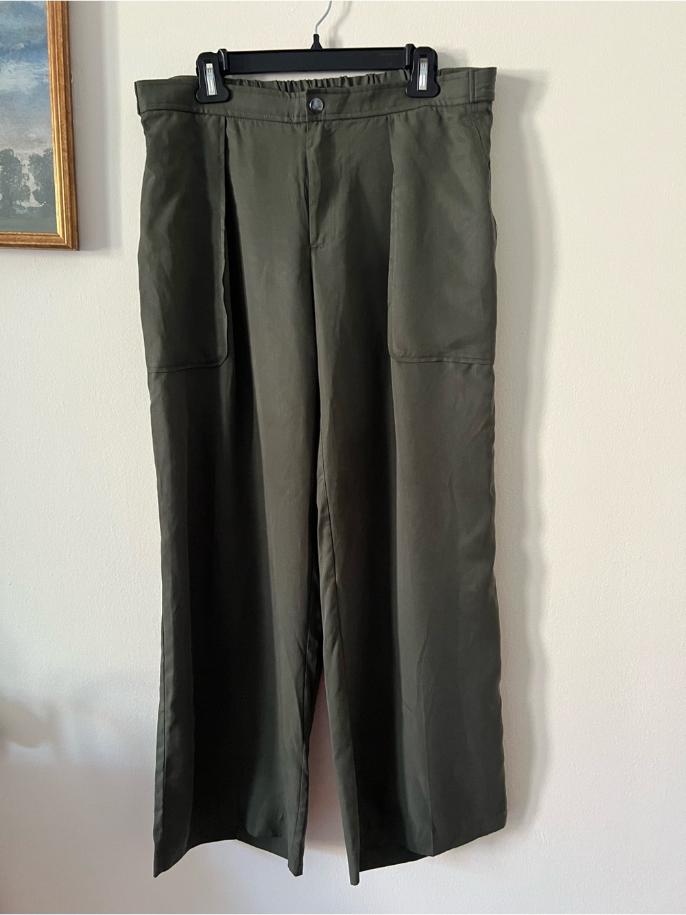 Banana Republic The Everyday Wide-Leg Pant, NWT, Olive Green